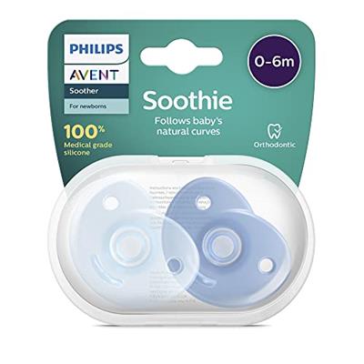 Philips Avent SCF099/21 Soothie 0-6 Months, Double Pack, Green/Blue