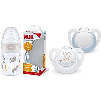NUK Star Baby Pacifier | 0-6 Months + NUK First Choice+ Baby Bottle | 0-6 Months