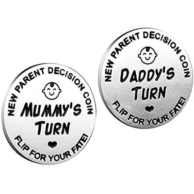 New Parents Decision Coin, Stainless Steel Commemorative Coins, Gifts for Dad Mum, Newborn Baby Gifts, New Mum Gifts,Baby Shower Gift，Birthday, Annive