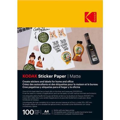 Kodak Sticker Paper Matte 100 Pack | Officeworks