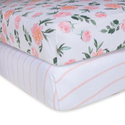 Burts Bees Baby - Fitted Crib Sheet, Autumn Blooms, 2 Pack
