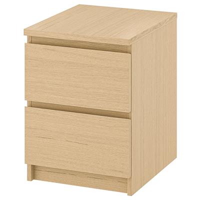 MALM 2-drawer chest, white stained oak veneer, 40x55 cm (153/4x215/8) - IKEA CA
