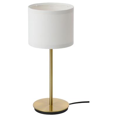 RINGSTA / SKAFTET table lamp, white/brass, 41 cm (16) - IKEA CA