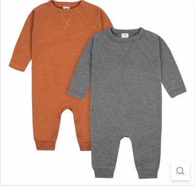 2-Pack Baby Boys Heather Gray & Rust Raglan Sleeve Romper
– Gerber Childrenswear