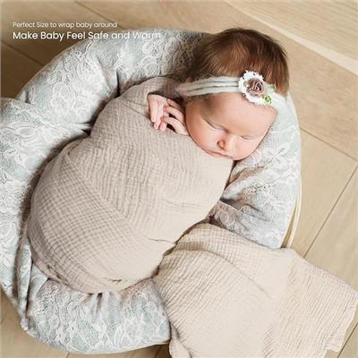 Amazon.com: lulumoon Muslin Swaddle Blanket Baby - Cotton Swaddling Blanket Soft Baby Receiving Blanket Neutral 2Pack(Olive) : Baby