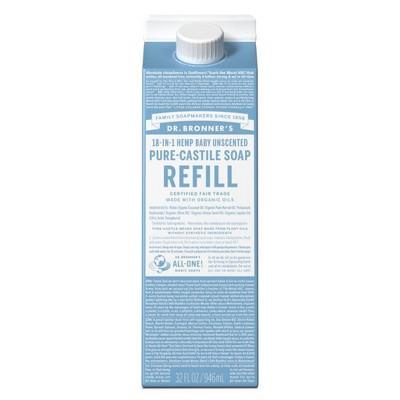 Dr. Bronners Baby Unscented Pure Castile Soap Refill Carton - 32oz : Target