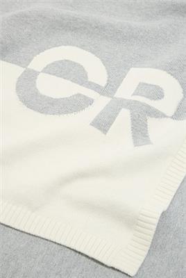 Light Grey Marle Organically Grown Cotton Logo Knit Blanket - Accessories | Country Road