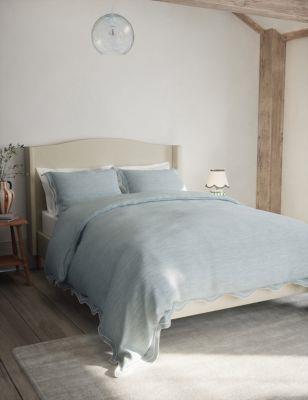 Buy Pure Cotton Embroidered Scalloped Edge Bedding Set | M&S Collection | M&S