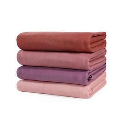 LITTLE SPUD Receiving Blankets, 47 * 47 Inch Swaddle Blankets for Girls and Boys, Soft Baby Blanket for Newborns, Set of 4, Pink Series