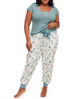 Adore Me Caileigh Womens Plus-Size Pajama T-shirt & Jogger Set - Macys