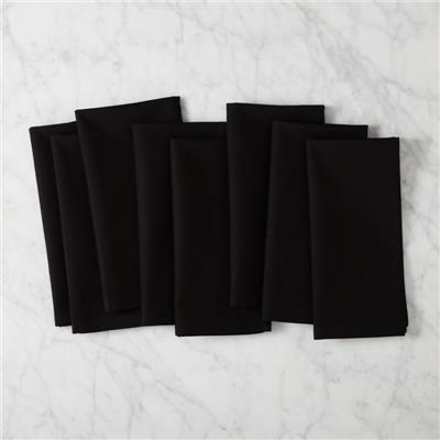 Poplin Modern Black Cloth Dinner Napkins Set of 8 + Reviews | CB2