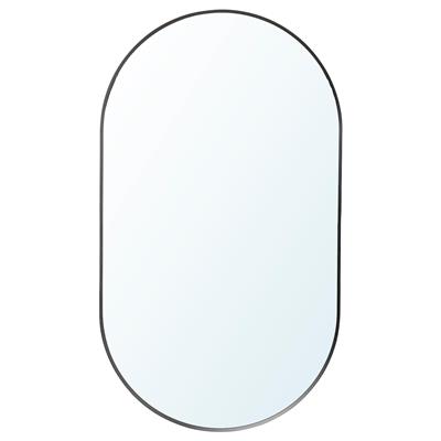 LINDBYN mirror with storage, black, 40x70 cm - IKEA