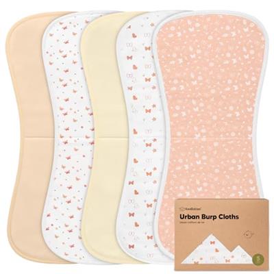 Organic Burp Cloths for Baby Boys and Girls - 5-Pack Super Absorbent Burping Cloth, Burp Clothes, Soft & Plush Newborn Towel, Milk Spit Up Rags, Burpy