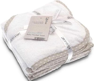 2 Super Soft White eLLi and Raff Baby Hooded Bath Time Towels made from Eco-Friendly Bamboo Fibres : Amazon.co.uk: Baby Products