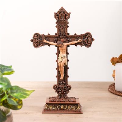 Ornate Bronze Style Standing Crucifix | The Catholic Company®