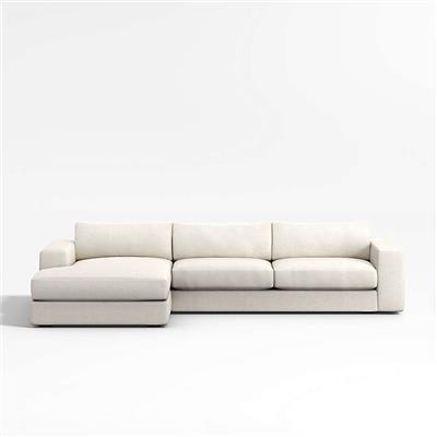 Oceanside 2-Piece Left-Arm Chaise Sectional Sofa + Reviews | Crate & Barrel