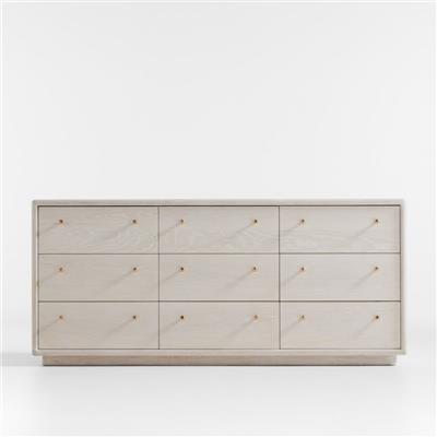 Lafayette Whitewashed Wood 9-Drawer Dresser | Crate & Barrel