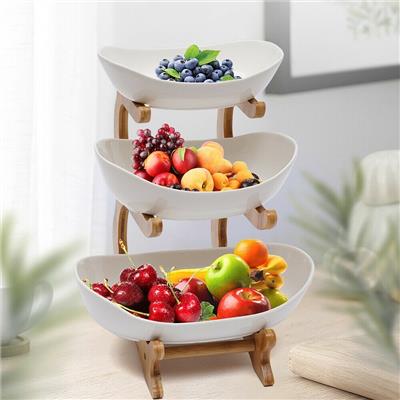 3 Tier Ceramic Fruit Basket Holder Dining Table Fruit Tray