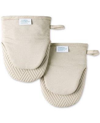 Town & Country Living Basics Silicone Basketweave Mini Oven Mitts, Set of 2 - Macys