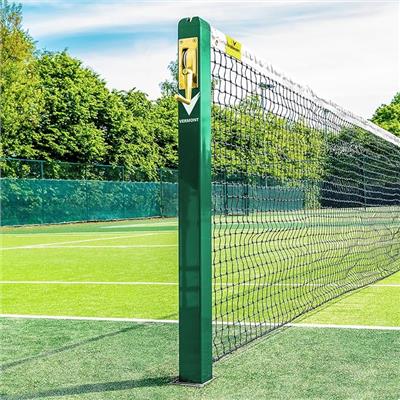 A pair of green Vermont Square Tennis Posts