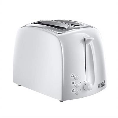 Russell Hobbs Textures 2 Slice Toaster (Extra Wide Slots, 6 Browning levels, Frozen, cancel & reheat function with indicator lights, Removable crumb t