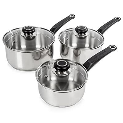 Morphy Richards 970003 Equip 3-Piece Pan Set, Stainless Steel