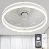 Oaks Decor Cotti 20-in White Color-changing Integrated LED Indoor/Outdoor Flush Mount Smart Ceiling Fan with Light and Remote (7-Blade) in the Ceiling
