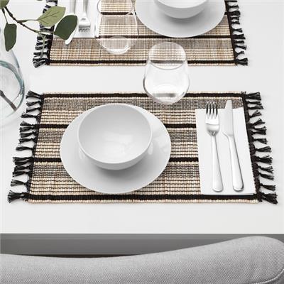TANDSILL place mat, beige/brown, 18x13 - IKEA