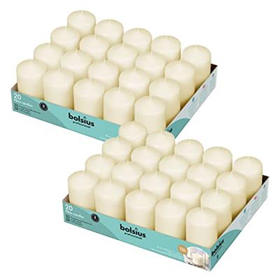 BOLSIUS Ivory Pillar Candles - 2x3 Inches - 2 Packs = Total 40 Candles - 15+ Hours - Premium European Quality - Consistent Smokeless Flame - Unscented