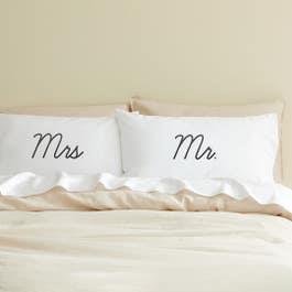 Buy MR/MRS Standard Pillowcase - White Online | Bed Bath N Table