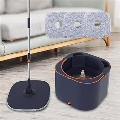MOLACHI Spin Mop with Self Separate Clean and Dirty Water System,with 3 Washable and Reusable Pad, Suitable for Hardwood, Wood, Laminate, Tile, Ideal