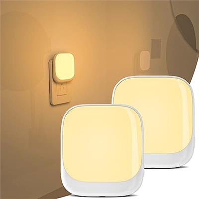 N&B NICE&BRAVO Plug in Night Lights Kids Nightlight Plug Into Wall Dusk to Dawn Sensor LED Night Light for Bedroom, Nursery, Hallway, Kitchen, Bathroo