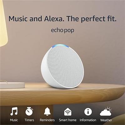 Echo Pop | Full sound compact smart speaker with Alexa | Midnight Teal | Amazon