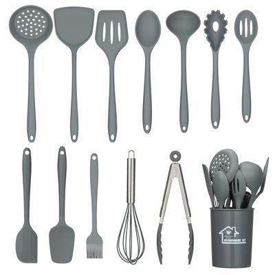 Silicone Kitchen Utensils Set with Holder, 13 Pcs Full Silicone Cooking Utensils
