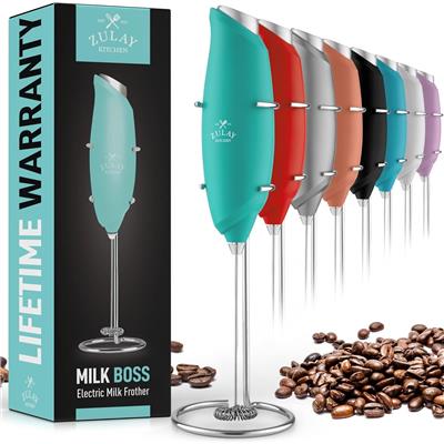 Zulay Kitchen Premium One-Touch Milk Frother for Coffee