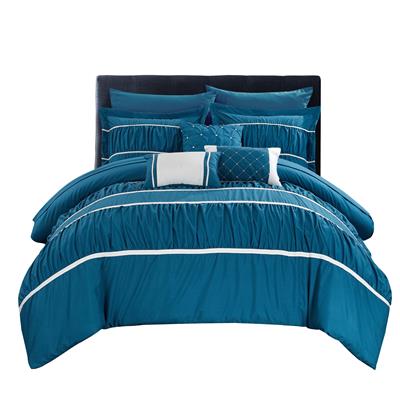 Silver Orchid Monroe Blue 10-piece Bed In a Bag with Sheet Set