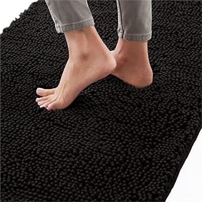 Gorilla Grip Bath Rug 44x26, Thick Soft Absorbent Chenille, Rubber Backing Quick Dry Microfiber Mats, Machine Washable Rugs for Shower Floor, Bathroom