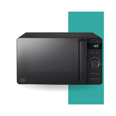 Swan SM22037LBLKN Stealth LED Digital Microwave with Glass Turntable, 60 Minute Timer, Defrost Setting, 20L, 800W, Matte Black