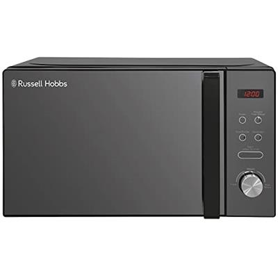 Russell Hobbs RHM2076B 20 Litre 800 W Black Digital Solo Microwave with 5 Power Levels, Automatic Defrost, 8 Auto Cook Menus, Clock and Timer, Easy Cl