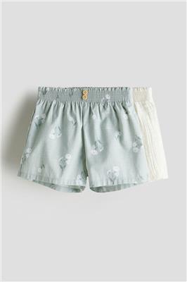 2-pack Smocked-waist Shorts - Regular waist - Short -Light dusty green/floral -Kids | H&M CA