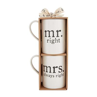 Mud Pie - Mr. & Mrs. Right Mug Set – Luster