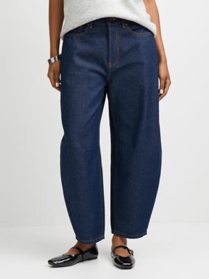 Exact Womens Dark Raw Wash Barrel Leg Jeans | Bash