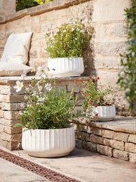 Three Sand Fluted Planters