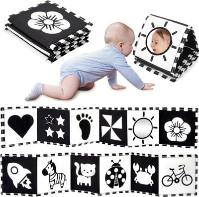 URMYWO Newborn Essentials，Black and White Sensory Toys Newborn Toys High Contrast Soft Baby Book Nursery Decoration Baby Gifts for 0-3-6-12 Months