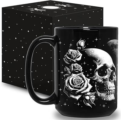 Amazon.com: Skull Mug 15oz Goth Gift for Women - Christmas Mugs Witch Gifts for Women Skull Gifts for Men Unique - Gothic Coffee Mug - Witch, Goth Dec