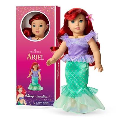 American Girl, Disney, Princess Ariel, 18-inch Doll, Red Wavy Hair, Aqua Eyes, Includes Accessories, Ages 6+