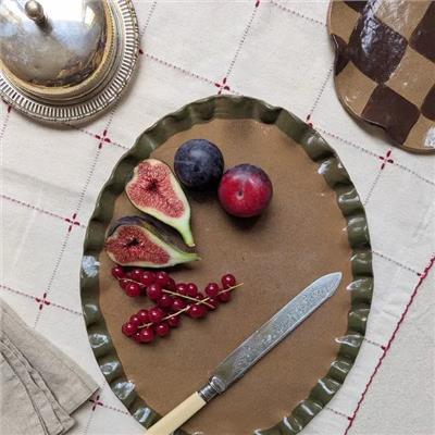 Smokey Olive Edges Frill Platter – An Englishmans Home