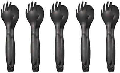 MBBITL 5 x Flatware Serving Tongs 8 inch Stainless Steel Appetizer Buffet Tongs Fork Spoon Design - Black : Amazon.co.uk: Home & Kitchen