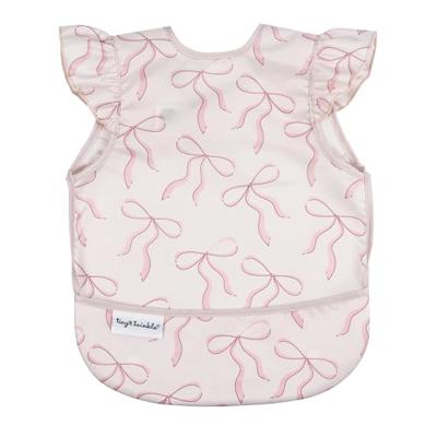 Tiny Twinkle Mess Proof Baby Bib for Girls | Waterproof Toddler Bib for Eating | Baby Apron for Feeding | Machine Washable | Perfect Shower Gift (Bows
