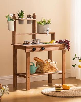 ROBUD Mud Kitchen for Kids Outdoor, Wooden Outdoor Play Kitchen, Kids Mud Kitchen with Removable Sink & Faucet, Monteeori Toys for Children Ages 3+ Ye